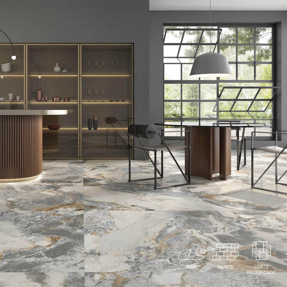 Porcelanato Margot Multicolor Mate - 60X120 cm - 1.44 m2